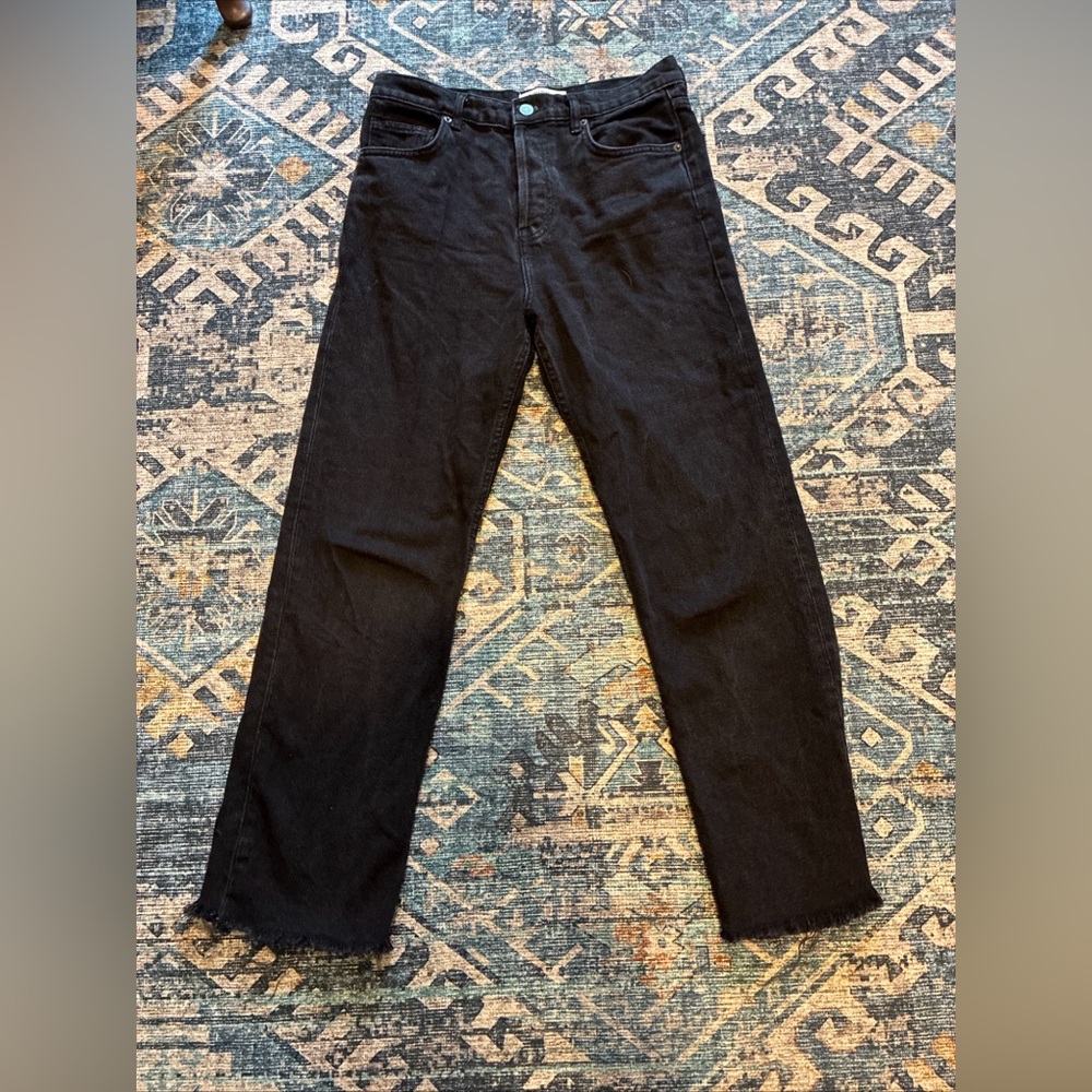 Reformation jeans, black Cynthia high-rise straight size 29